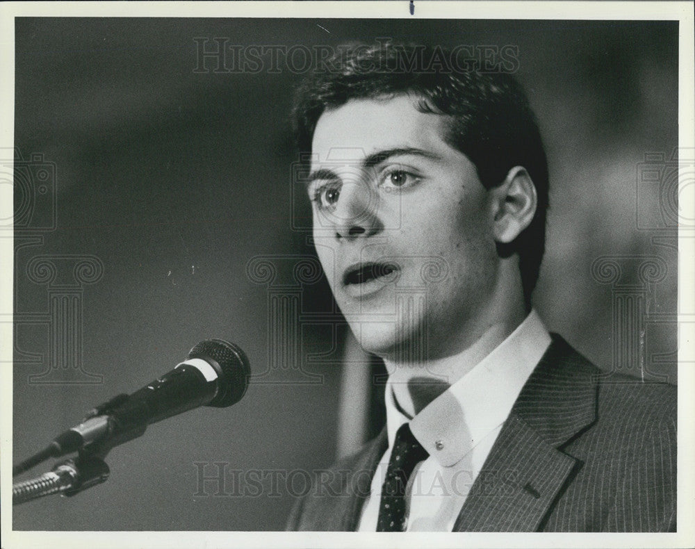 1986 Press Photo John Zaccaro Jr. Addressed Political Science Students - Historic Images