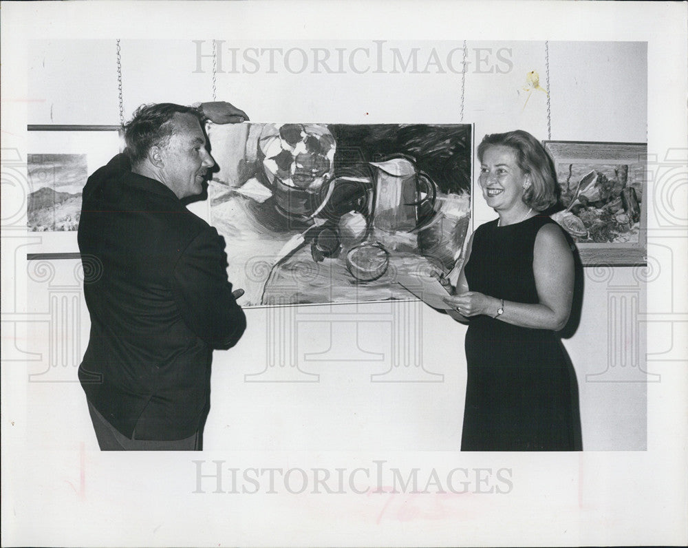 1965 Press Photo Sarasota Art Association to auction more that 100 paintings - Historic Images