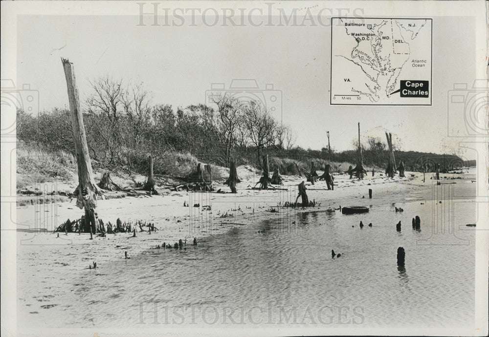 1974 Press Photo Cape Charles Beach Plans To Build Manufacturing Plant - Historic Images