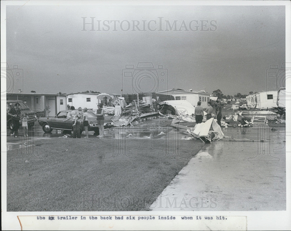 1976 Press Photo Mobile Homes Tornado Damage - Historic Images