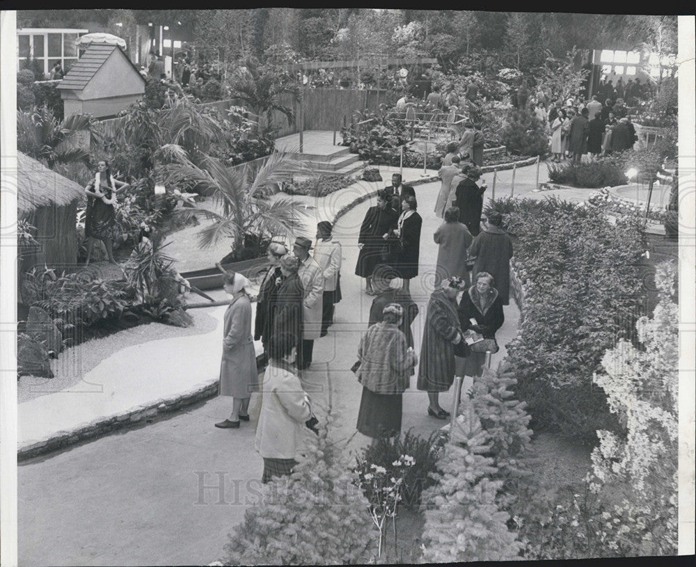 1960 Press Photo Chicago World Flower Garden Show International Amphitheater - Historic Images