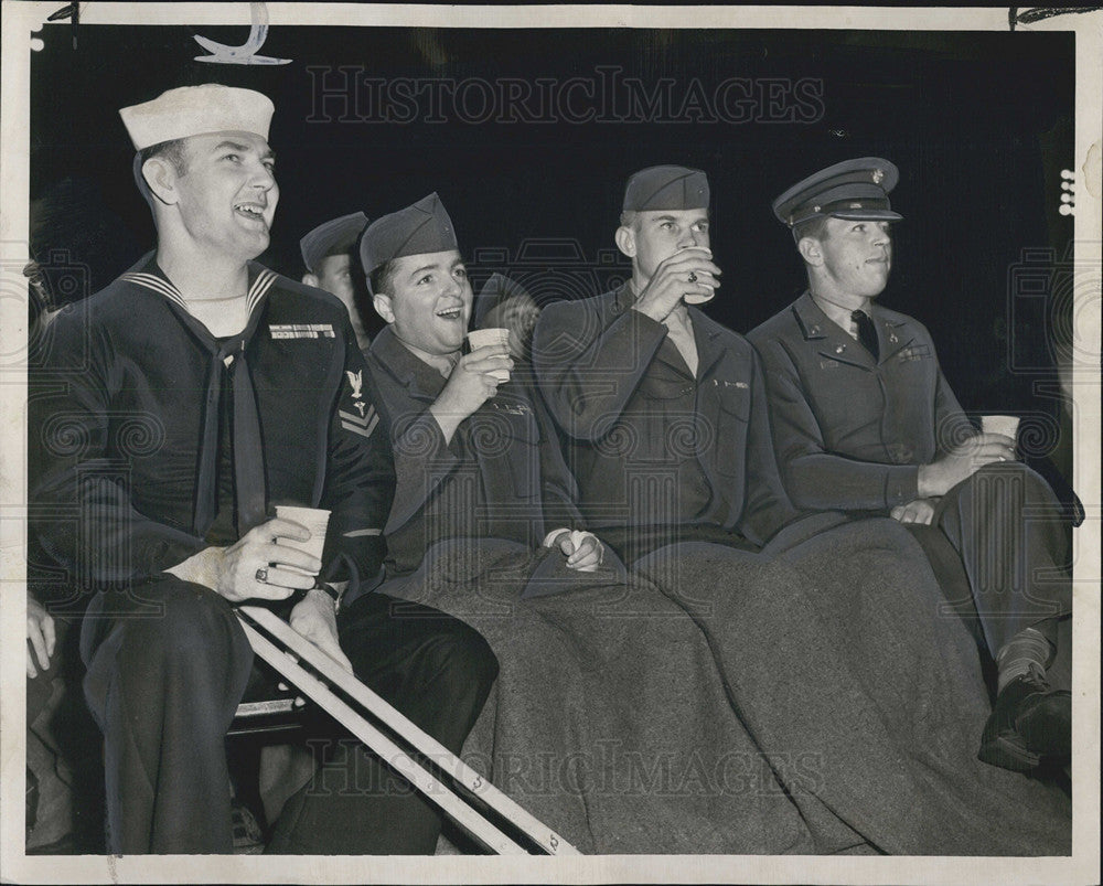 1951 Press Photo Robert Sand MacArthur celebration Soldier Field Ronald Liggett - Historic Images