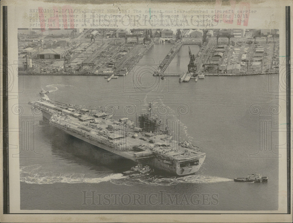 1975 Press Photo Aircraft Carrier U.S.S. Eisenhower - Historic Images