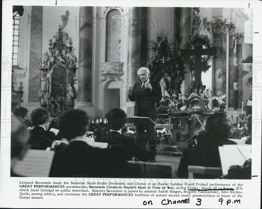 1986 Press Photo Leonard Berenstein andthe Bavarian State Radio Orchestra - Historic Images