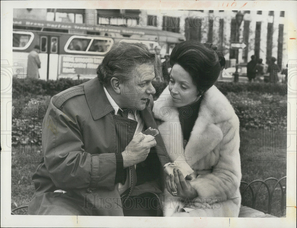 1973 Press Photo Charles Durning Dana Wynter Connection Movie of the week - Historic Images