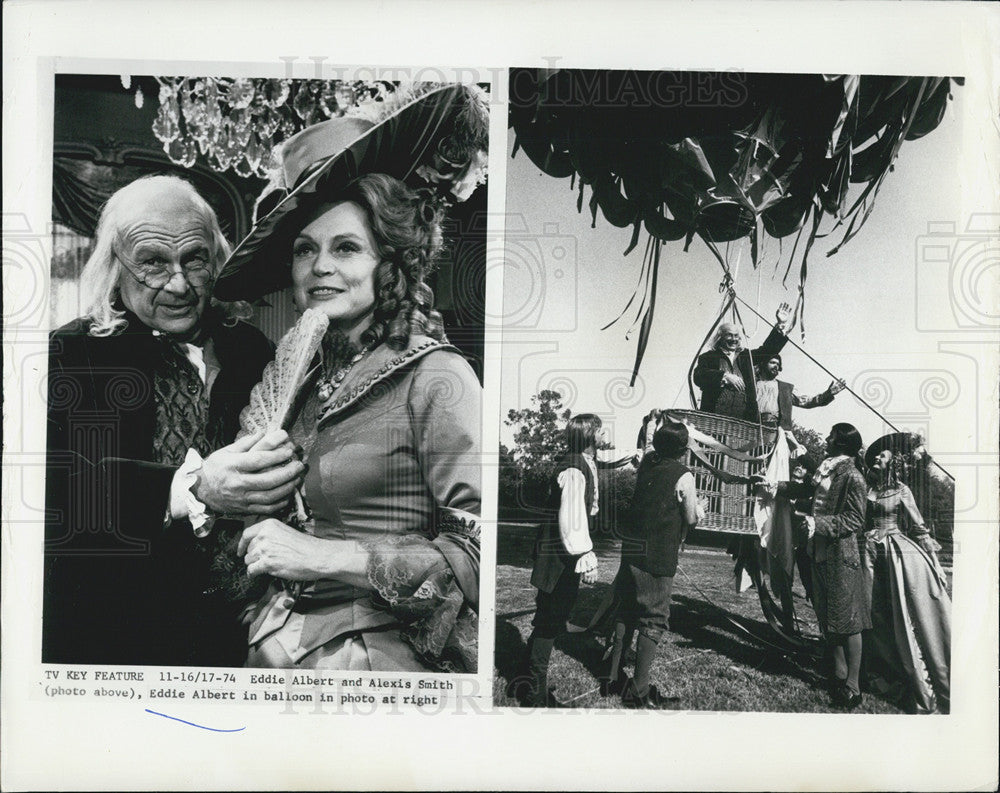 1974 Press Photo COPY Eddie Albert And Alexis Smith In &quot;The Ambassador&quot; Miniseri - Historic Images