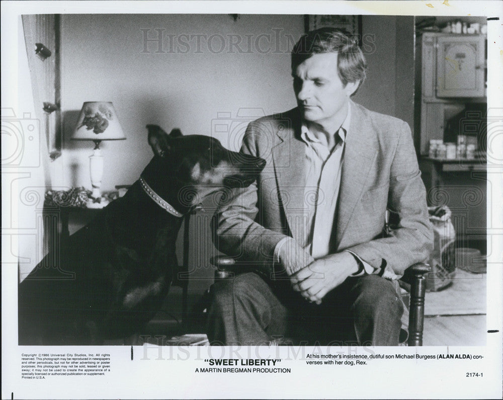 1986 Press Photo Actor Alan Alda Sweet Liberty - Historic Images
