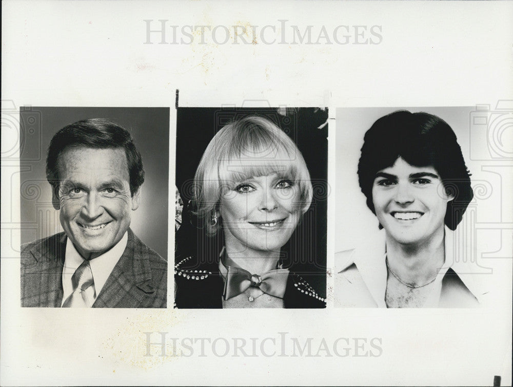 1981 Press Photo Bob Barker/Elke Sommer Co-Host Miss USA Pageant-Donny Osmond - Historic Images