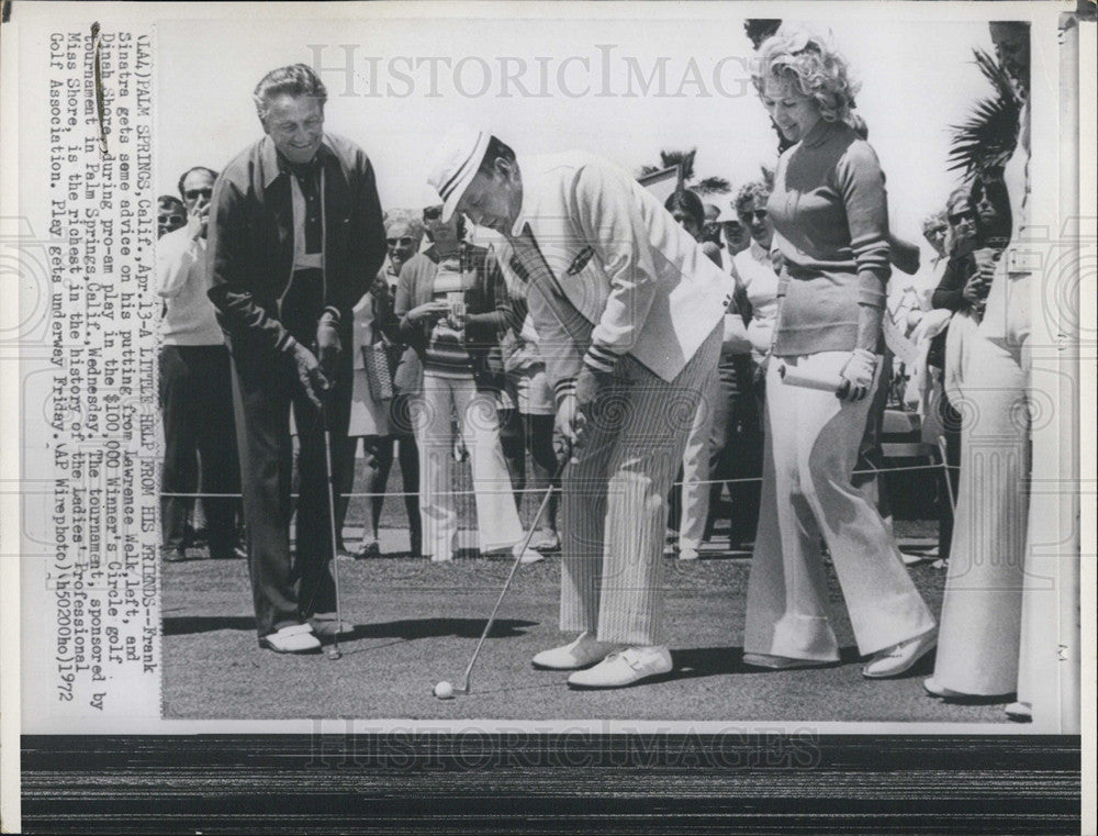 1972 Press Photo Frank Sinatra Singer Lawrence Welk Dinah Shore Actress Winner&#39;s - Historic Images