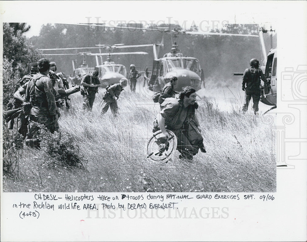 1980 Press Photo National Guard Exercises Richlan Wildlife Area - Historic Images