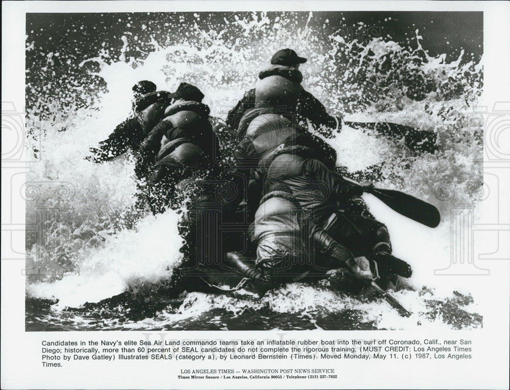 1987 Press Photo Candidates, Navy Sea Air Land Commando Team, Training - Historic Images