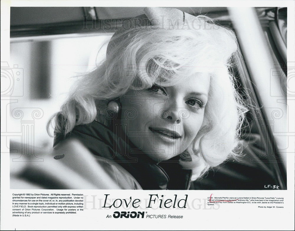 1992 Press Photo Love Field Starring Michelle Pfeiffer As Lurene Helkett-COPY - Historic Images