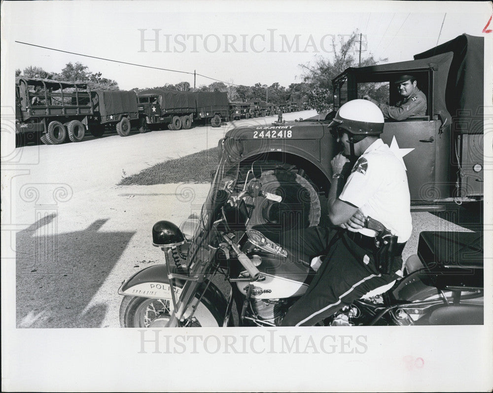 1965 Press Photo National Guard Armory Truck Convoy - Historic Images