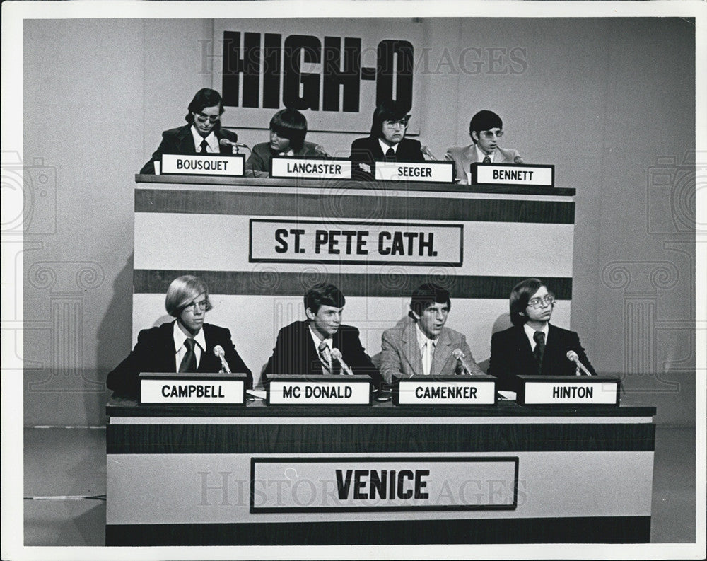 Press Photo High-Q Game Show St Petersburg And Venice High School Teams Compete - Historic Images