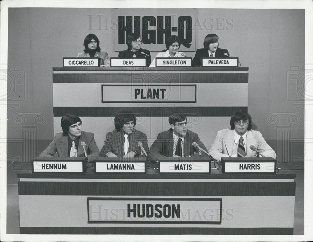 1974 Press Photo Plant and Hudson Highschools Compete &quot;High-Q&quot; - Historic Images