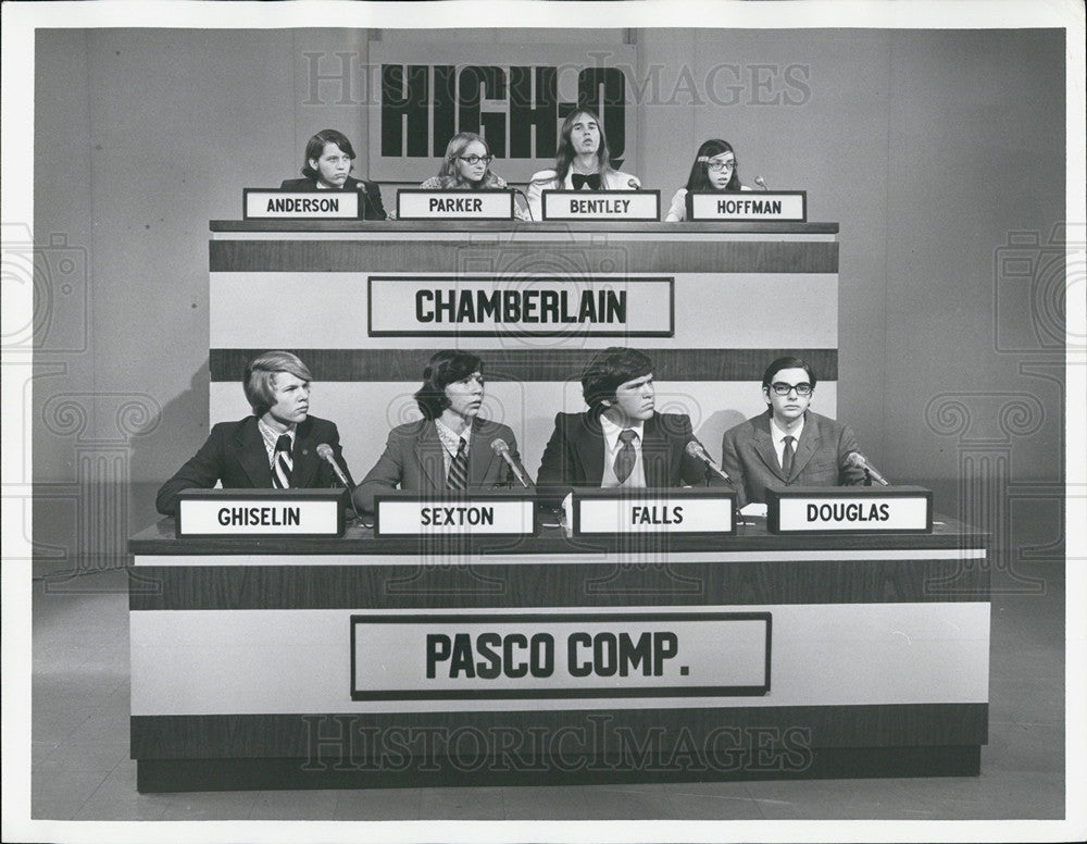 1973 Press Photo Chamberlain High Meets Pasco Comprehensive High in &quot;High-Q&quot; - Historic Images
