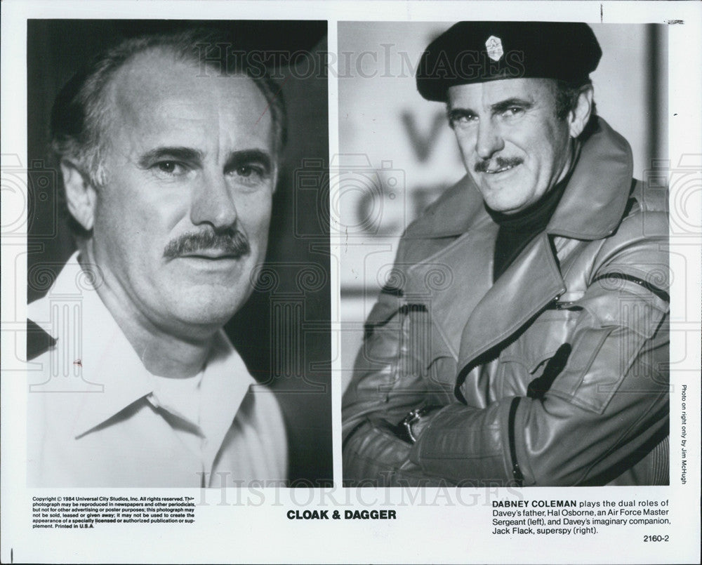 1984 Press Photo Dabney Coleman in Cloak and Dagger - Historic Images