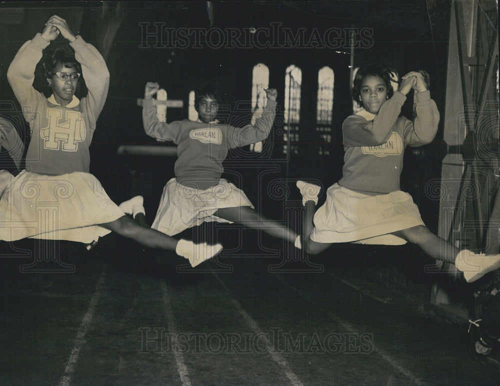 1961 Press Photo Four Cheerleaders of Harlan - Historic Images