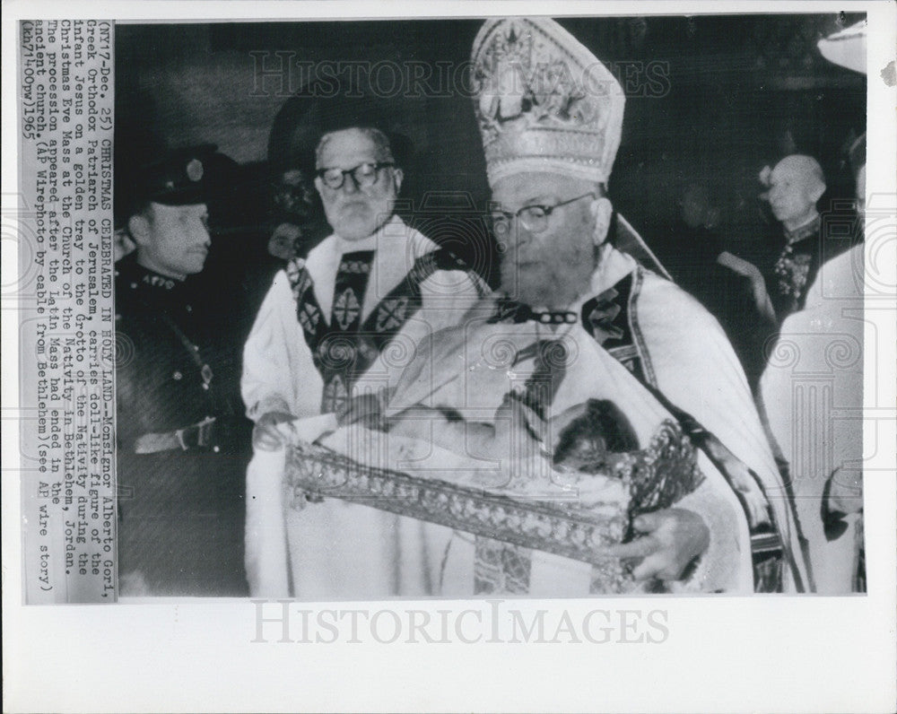 1965 Press Photo Monsignor Alberto Gori Greek Orthodox Patriarch of Jerusalem - Historic Images