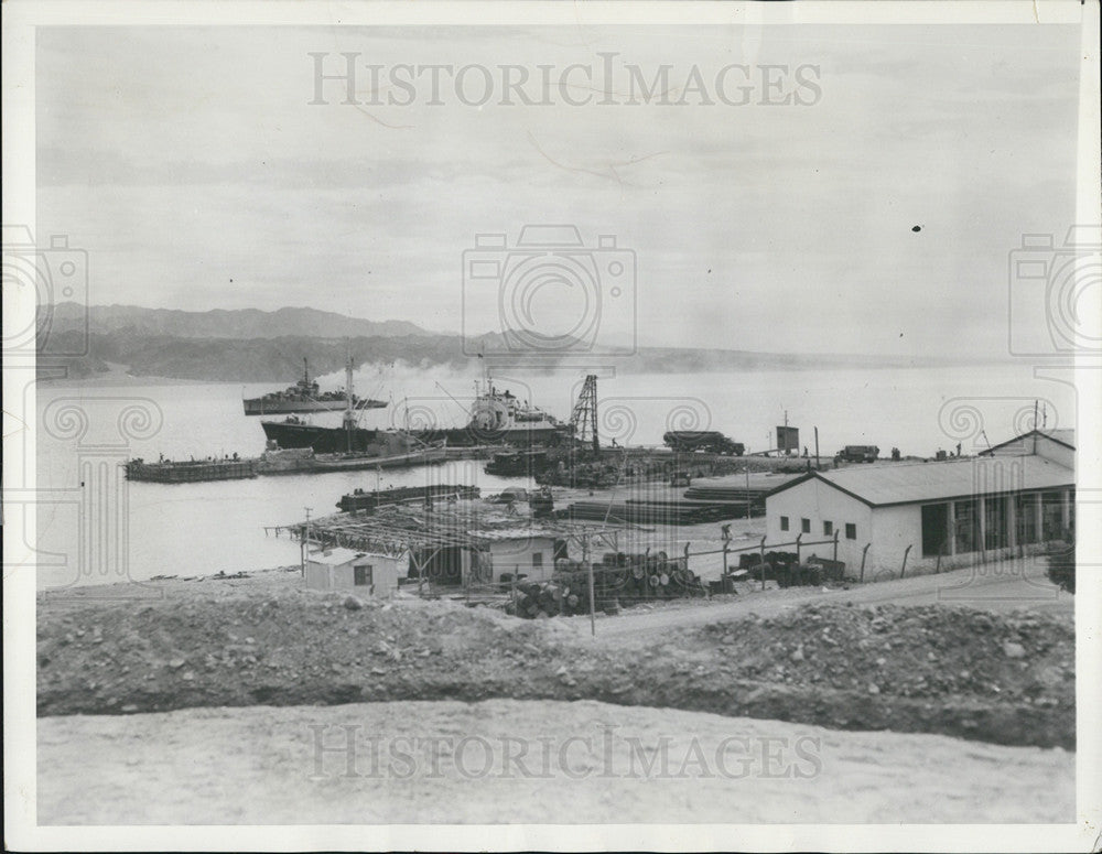 1957 Press Photo Port of Elath at the Gulf of Aqaba - Historic Images