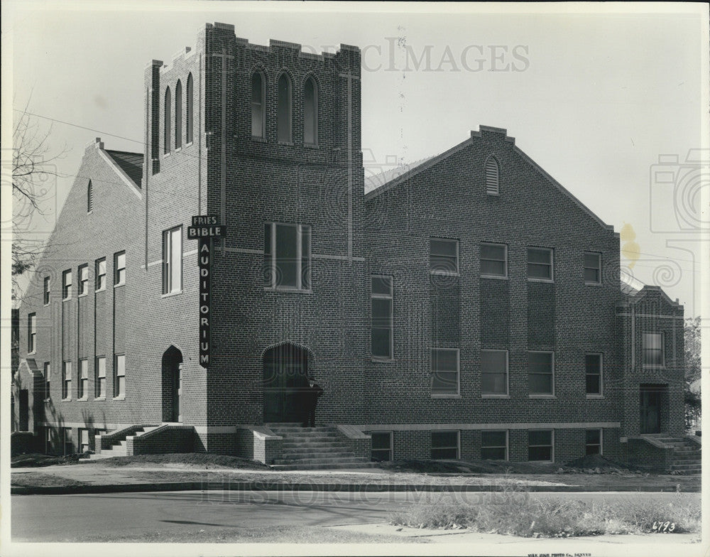 Press Photo Fries Bible Auditorium - Historic Images