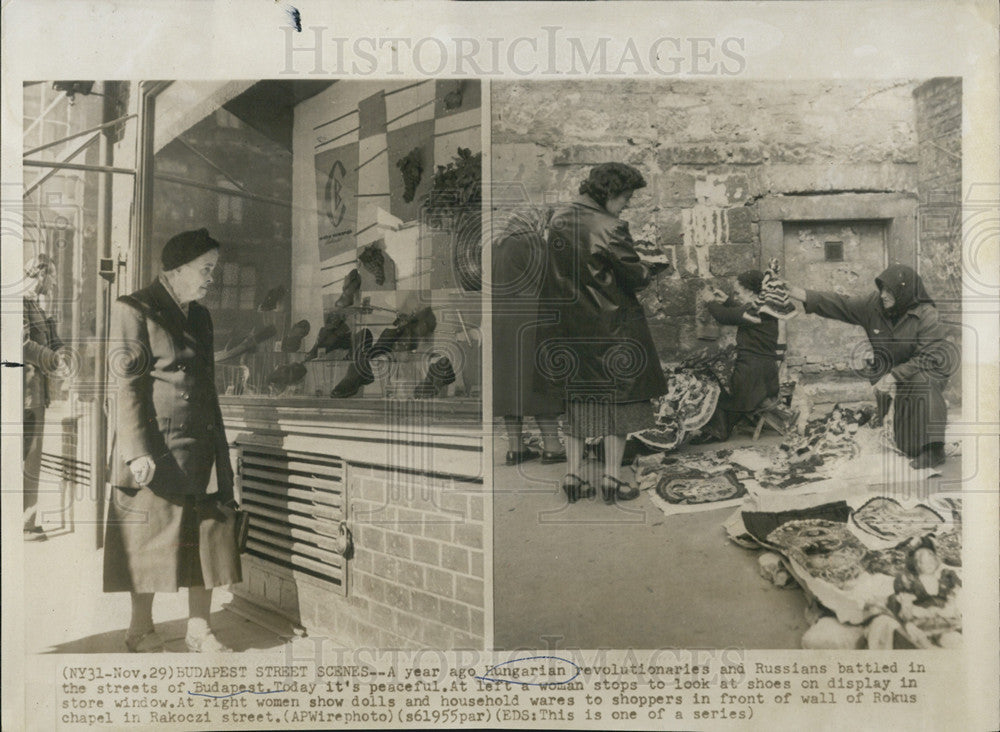 1957 Press Photo Budapest Street Scenes - Historic Images