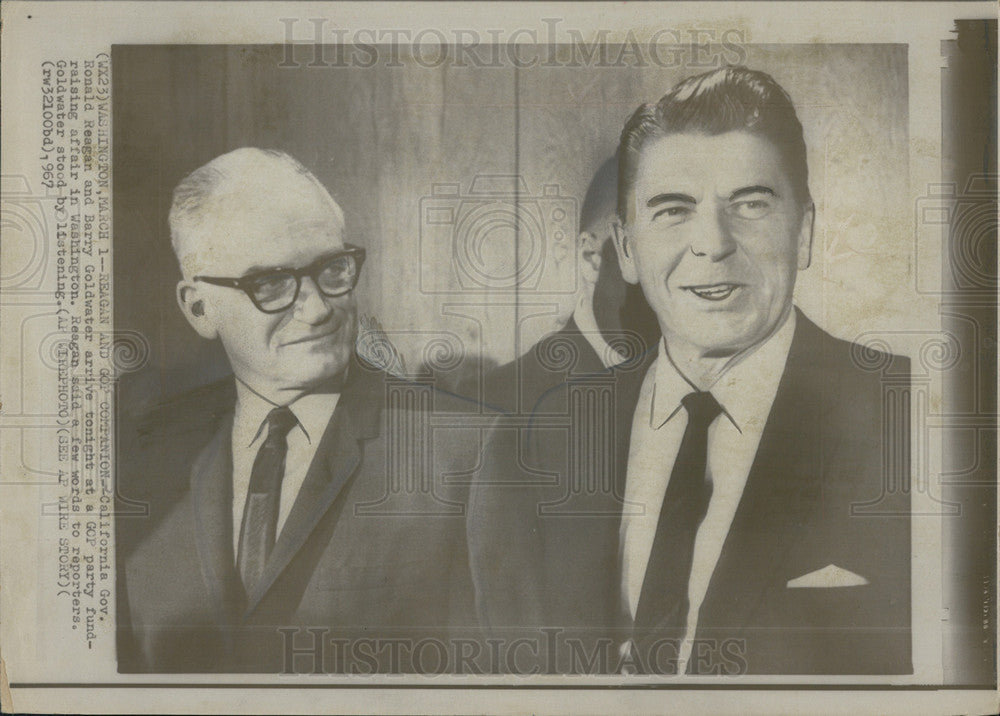 1967 Press Photo California Gov Ronald Reagan and Barry Goldwater - Historic Images