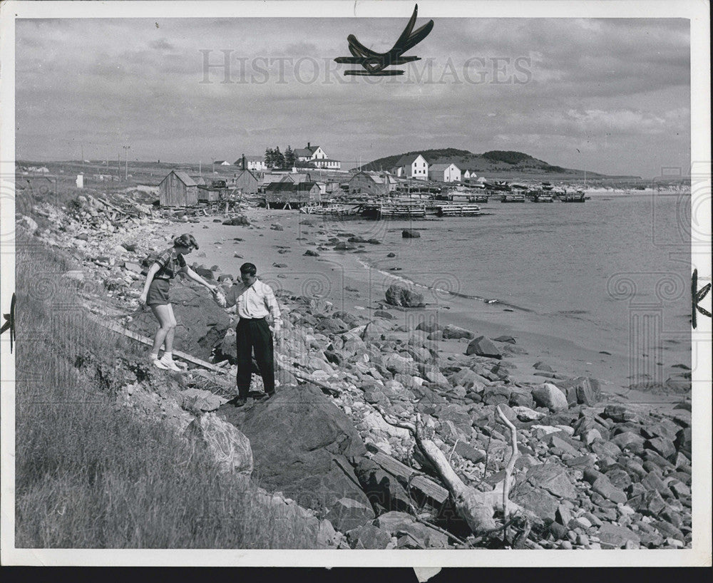 1962 Press Photo of Breton Island, Nova Scotia with village of North Ingonish - Historic Images