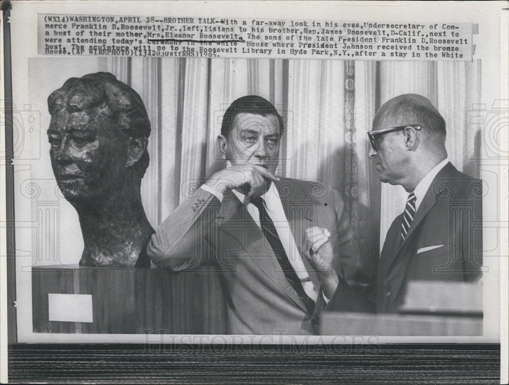 1965 Press Photo Undersecretary Commerce Franklin Roosevelt Jr. Rep. James Meet - Historic Images