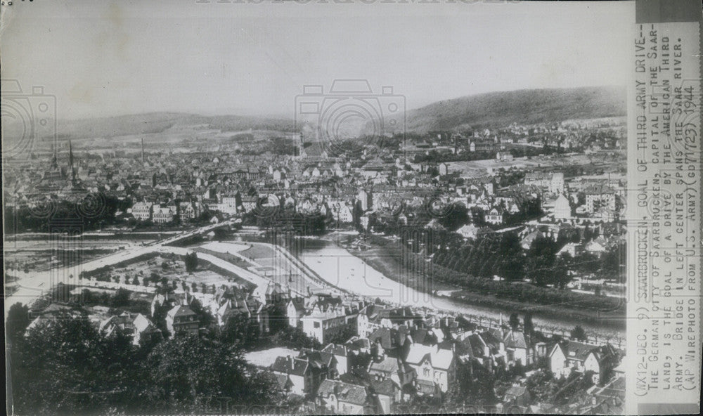 1944 Press Photo The German City of Saarsrucken, Capital of Saarland - Historic Images