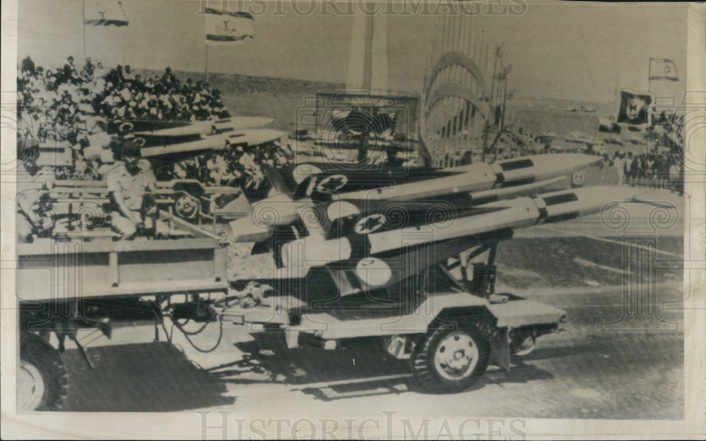 1965 Press Photo Israel Parades Independence Day Hawk Missiles Tel Aviv - Historic Images