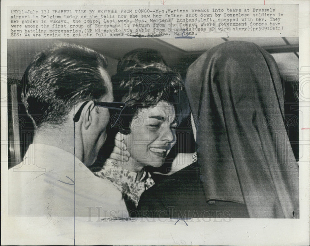 1967 Press Photo Mrs. Mary Mertens/Congo Refugee/Robert Mattatia Murdered - Historic Images