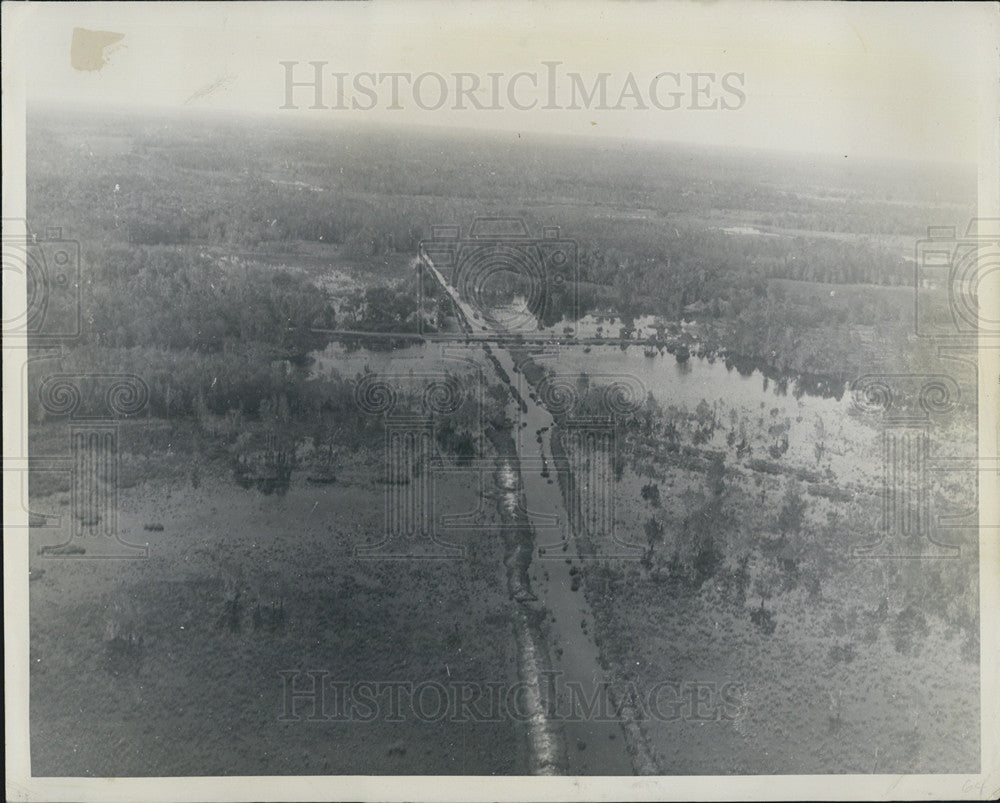 1949 Press Photo Western Highlands County Canal Aerial View Fisheating Creek - Historic Images