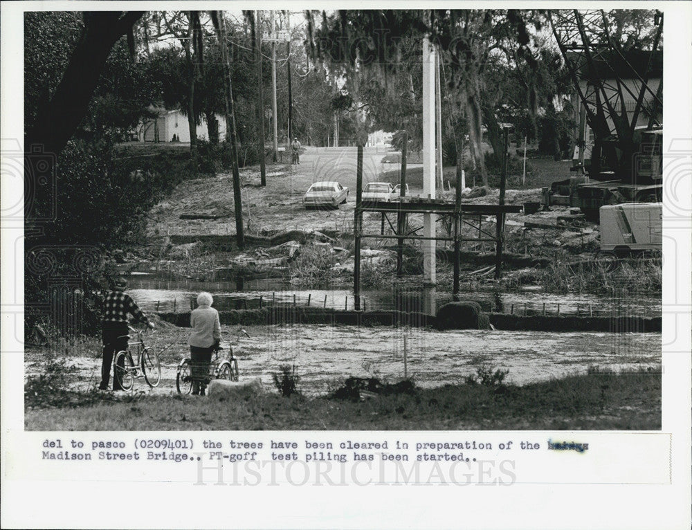 1994 Press Photo trees cleared away construction of bridge - Historic Images