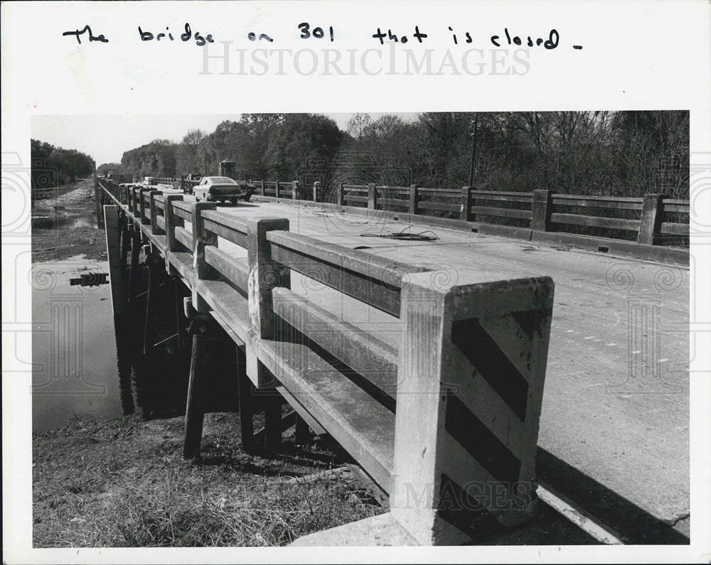 1984 Press Photo Closing of 301 bridge Withlacoochee River - Historic Images