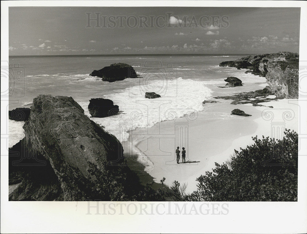 Press Photo Warwick Parish Bermuda Beach Gulf Stream - Historic Images