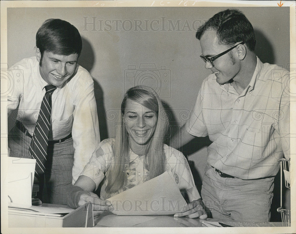 1969 Press Photo student editors Florida State University Donna Wiehans Fred - Historic Images