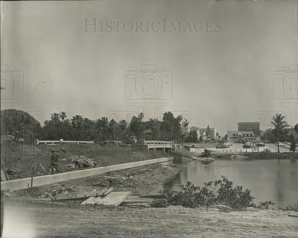 1959 Press Photo Wares Creek Bridge Under Construction Brandenton Florida - Historic Images