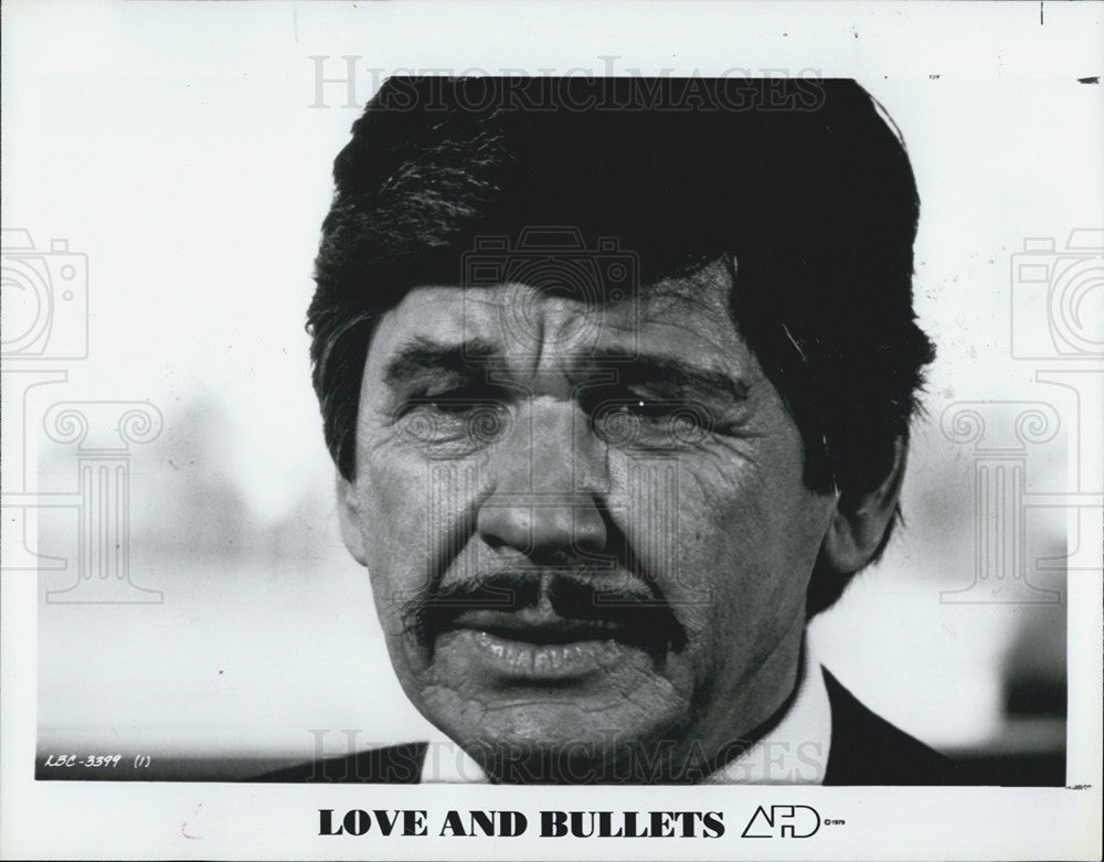 1979 Press Photo Charles Bronson Actor Love Bullets - Historic Images