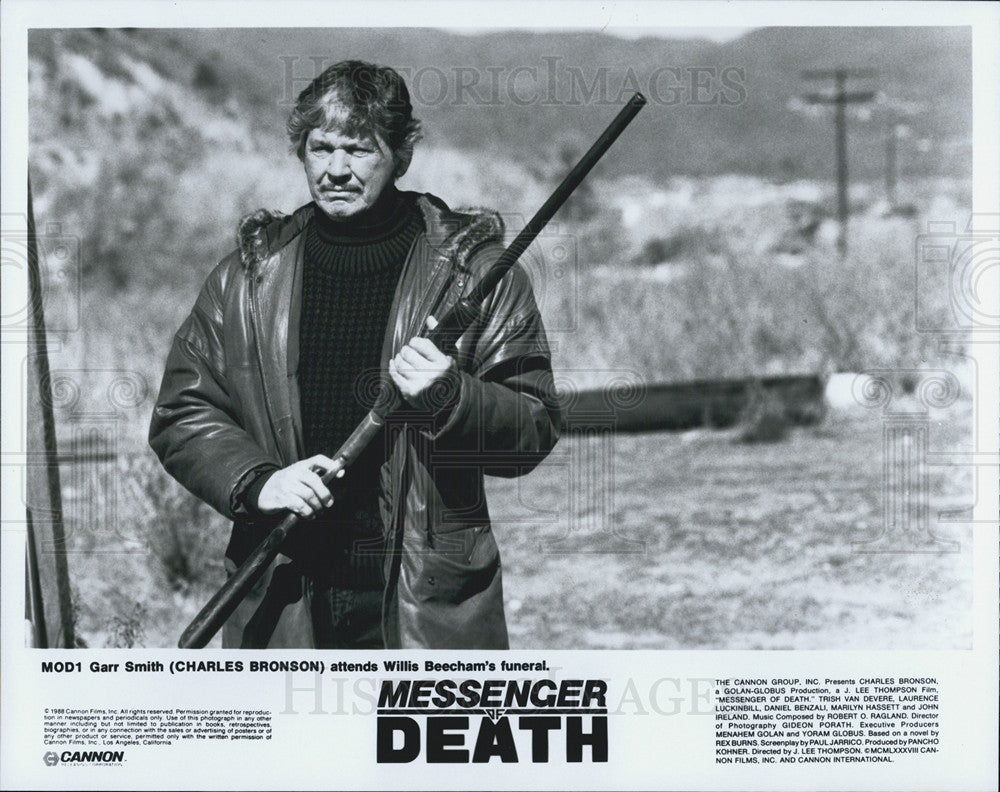 1985 Press Photo Charles Bronson Actor Messenger Of Death - Historic Images