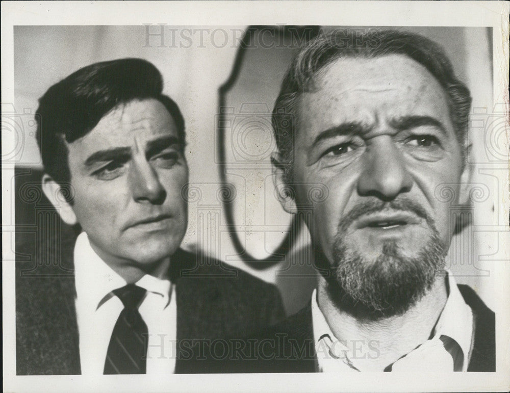 1969 Press Photo Actor Mike Connors and David Opatoshu in Mannix - Historic Images