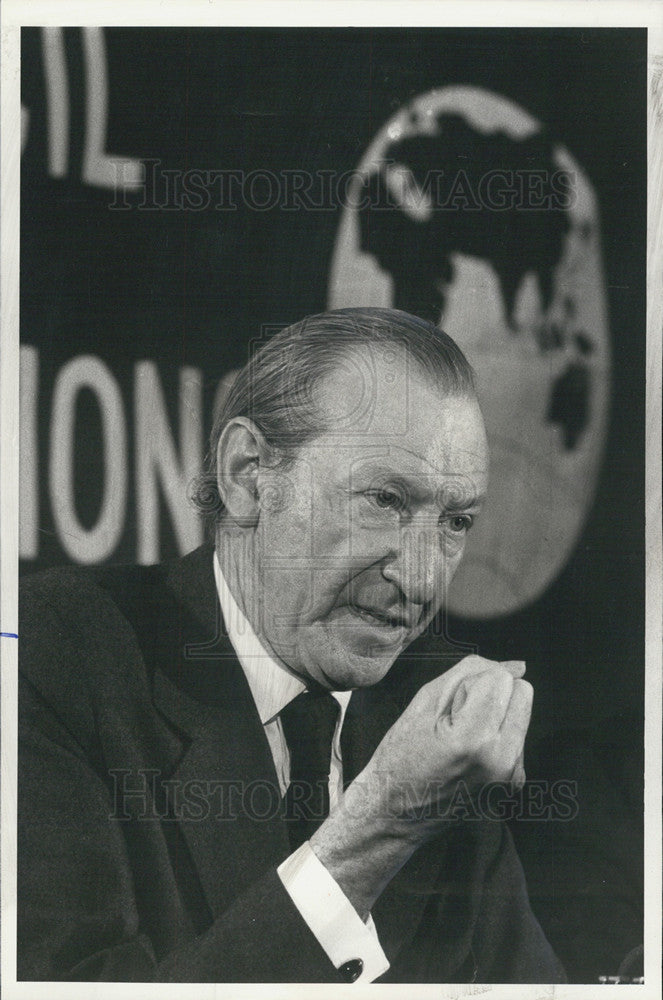 1978 Press Photo U.N. Secretary General Kurt Waldheim at press conference - Historic Images