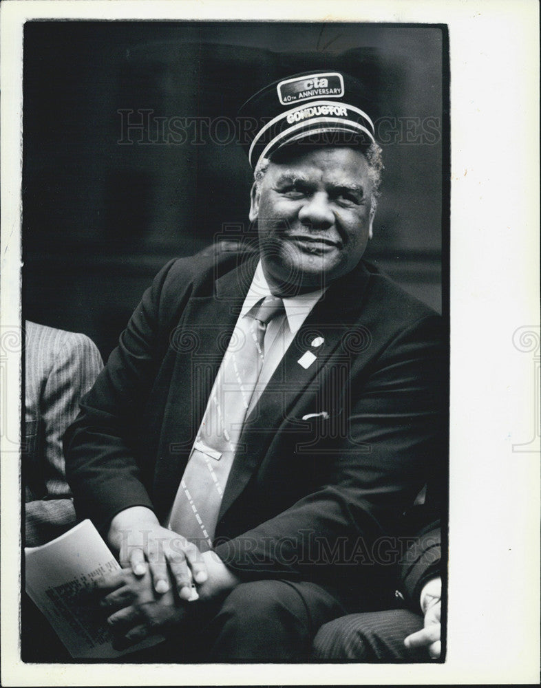 1987 Press Photo Mayor Harold Washington at CTA 40th anniversary celebrations - Historic Images