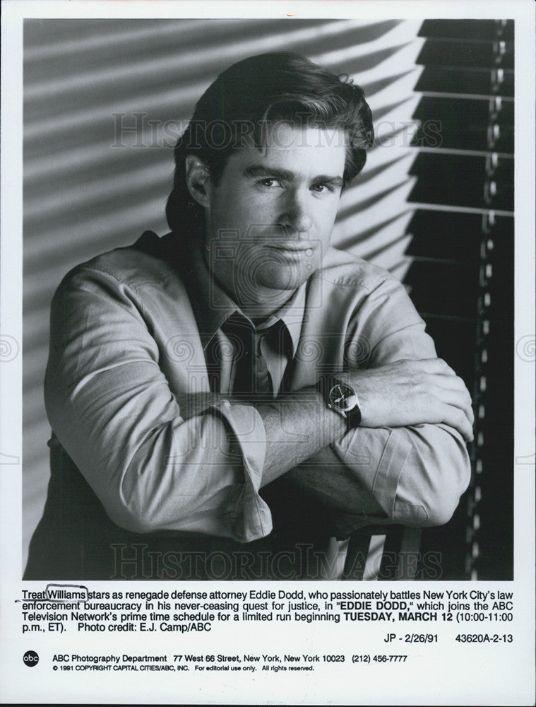 1991 Press Photo Treat Williams stars in &quot;Eddie Dodd&quot; - Historic Images