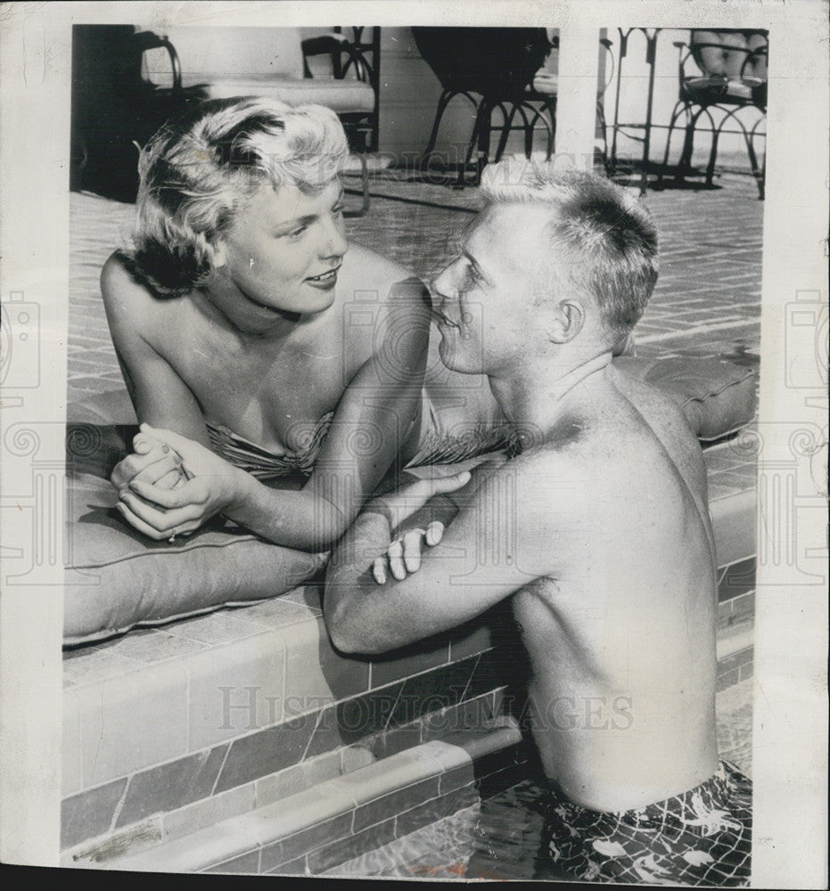 1953 Press Photo Sandra Burns is engaged to Young Wilhoite III - Historic Images