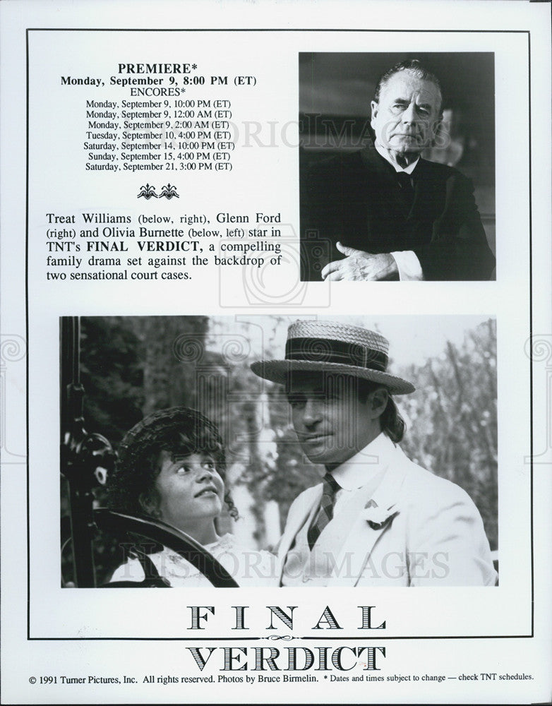 1991 Press Photo Treat Williams and Glen Ford stars in Final Verdict. - Historic Images