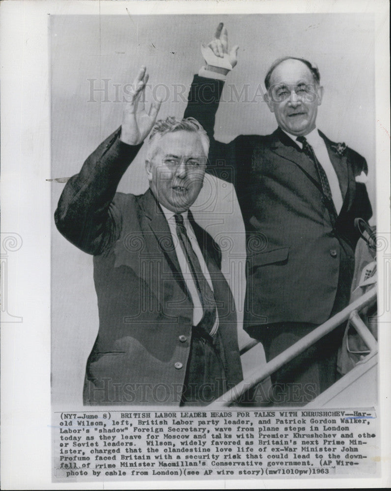 1963 Press Photo Harold Wilson British Politician Patrick Gordon Walker - Historic Images