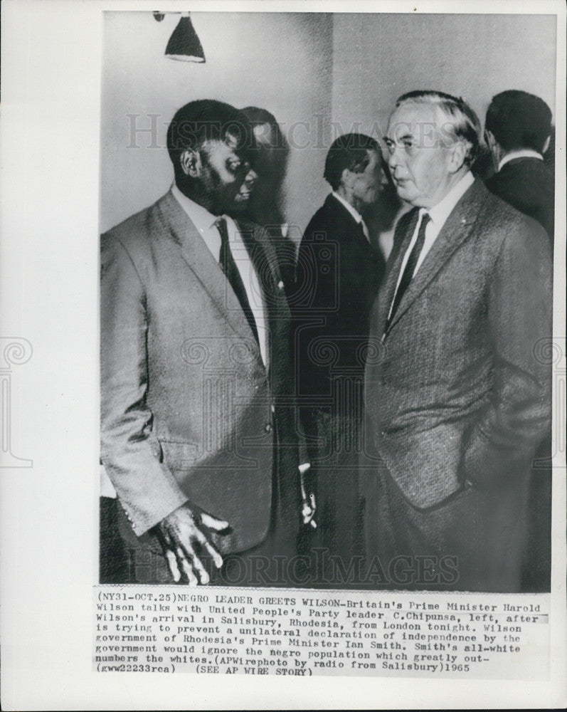 1965 Press Photo Harold Williams British Prime Minister - Historic Images