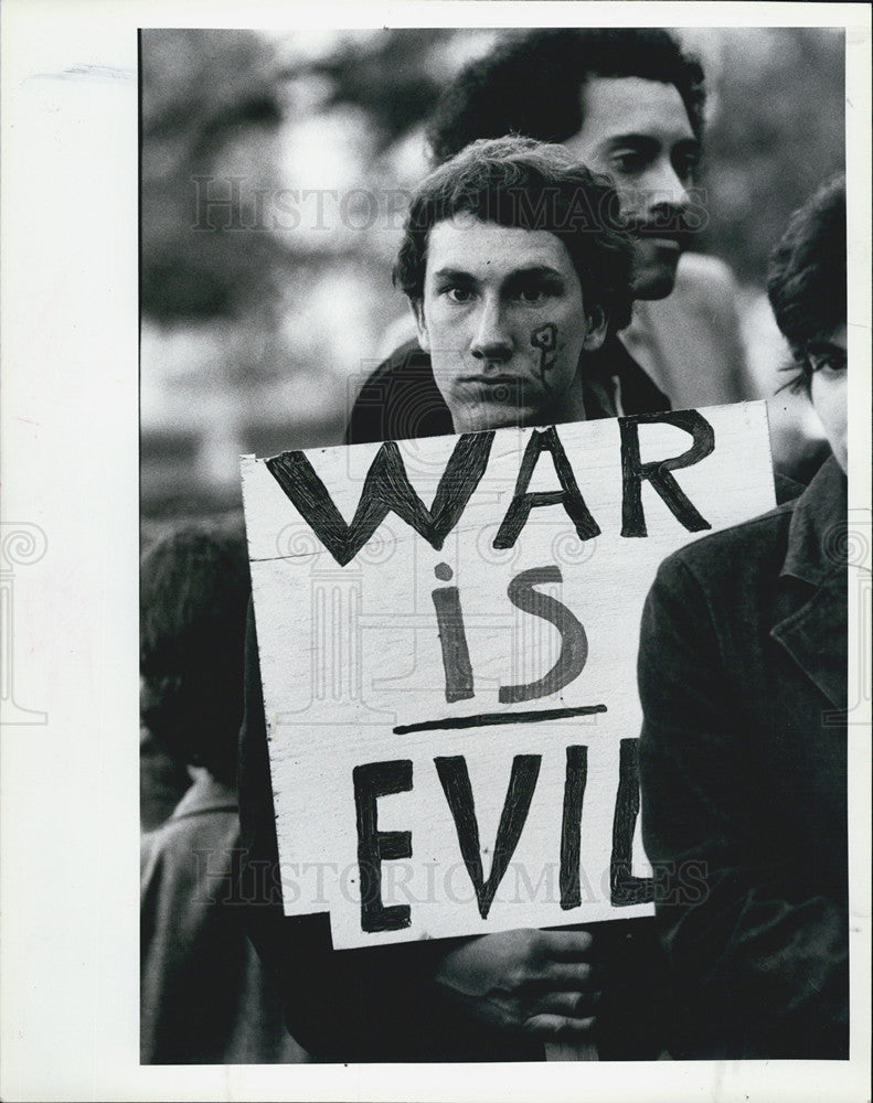 1980 Press Photo anti-draft demonstration Williams Park - Historic Images