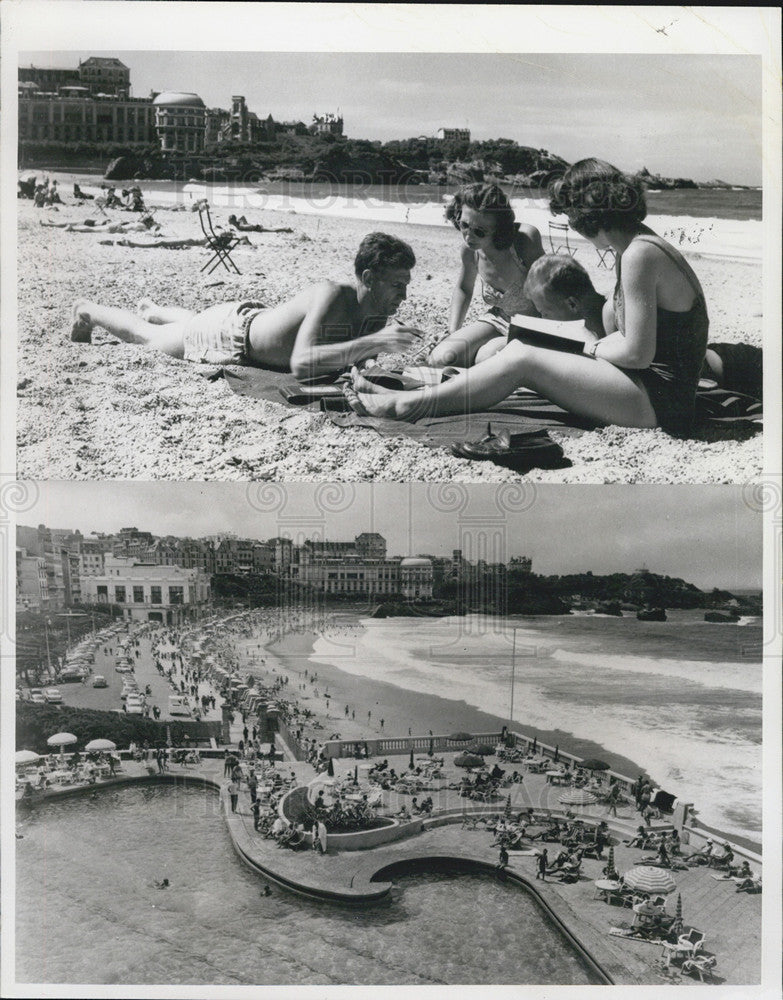 Press Photo The beaches of  Biarritz, France - Historic Images